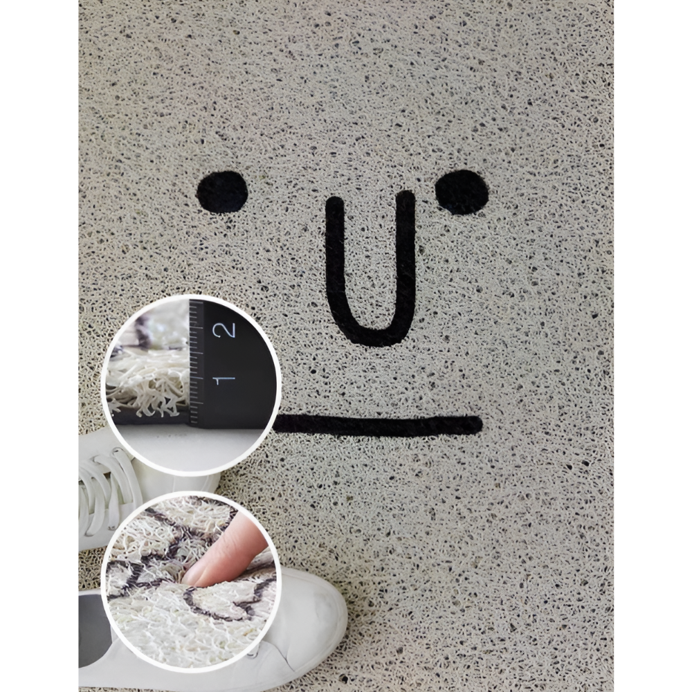 Cheeky Fussmatte - Niedlicher Smiley Bedruckter PVC Rutschfester Eingangsteppich