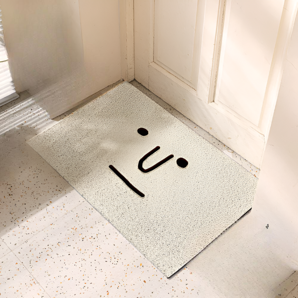 Cheeky Fussmatte - Niedlicher Smiley Bedruckter PVC Rutschfester Eingangsteppich