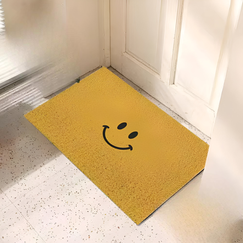 Cheeky Fussmatte - Niedlicher Smiley Bedruckter PVC Rutschfester Eingangsteppich