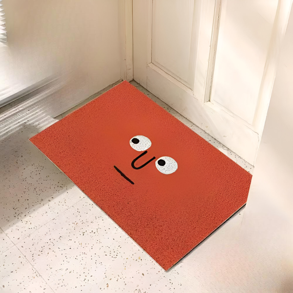 Cheeky Fussmatte - Niedlicher Smiley Bedruckter PVC Rutschfester Eingangsteppich