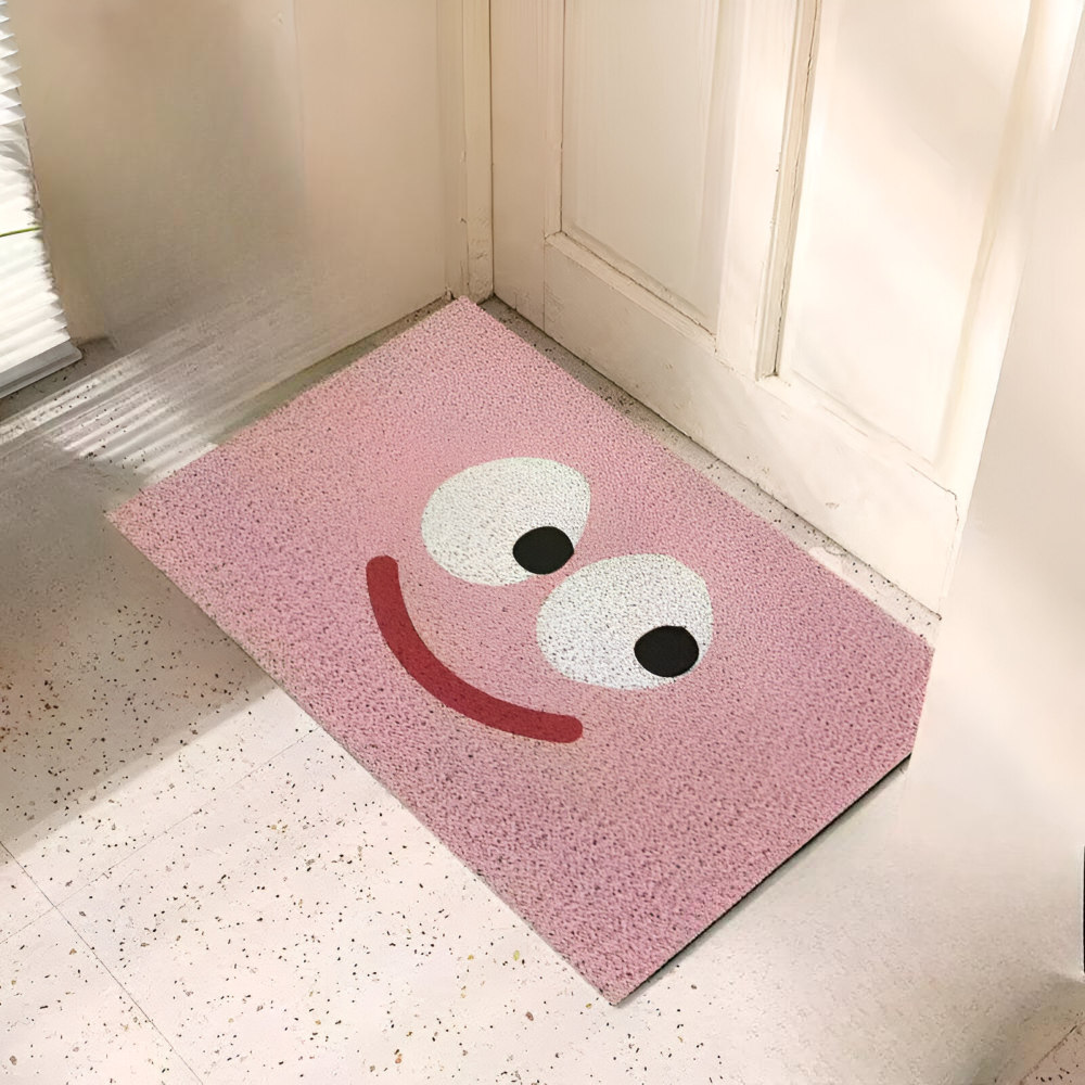 Cheeky Fussmatte - Niedlicher Smiley Bedruckter PVC Rutschfester Eingangsteppich