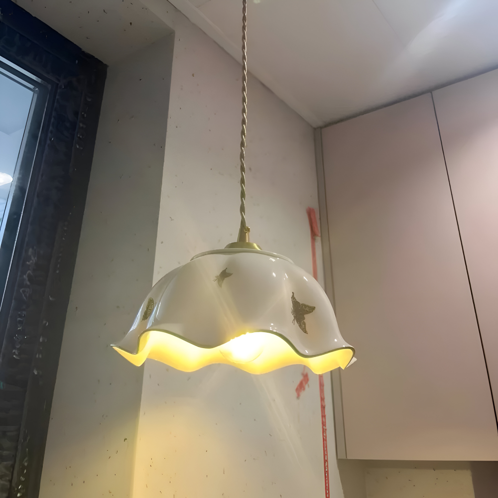 ChicBliss Pendelleuchte - Charmanter Schmetterling Keramik LED Hängelampe