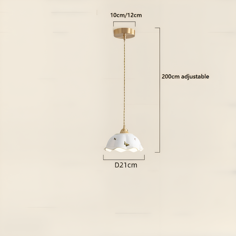 ChicBliss Pendelleuchte - Charmanter Schmetterling Keramik LED Hängelampe