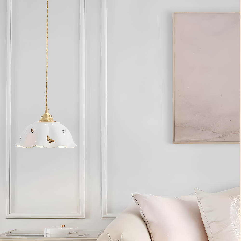 ChicBliss Pendelleuchte - Charmanter Schmetterling Keramik LED Hängelampe