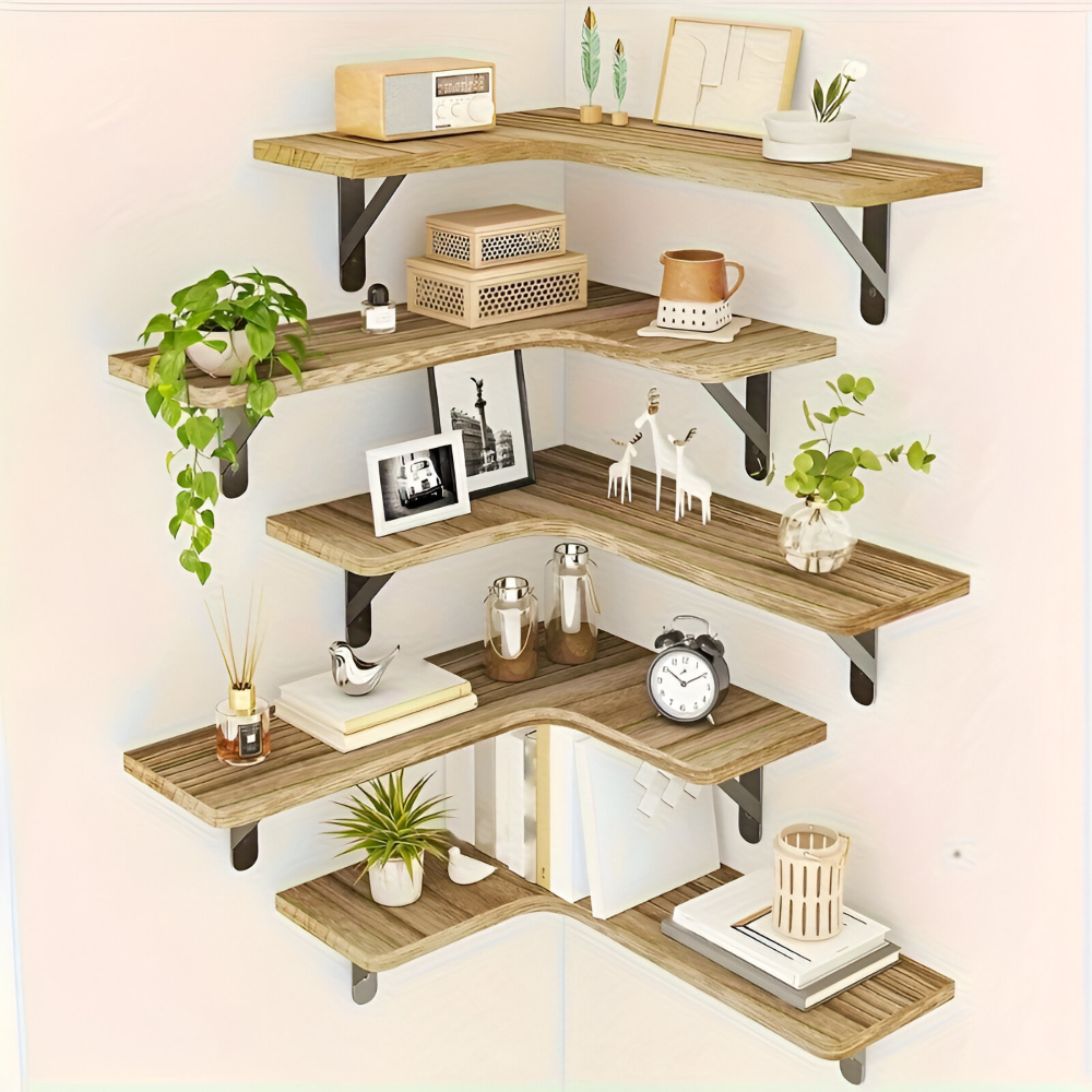 Chic Corner Holzregal - 3/5 Stück Sets Multifunktionale Rustikale Dekoration für Jeden Raum
