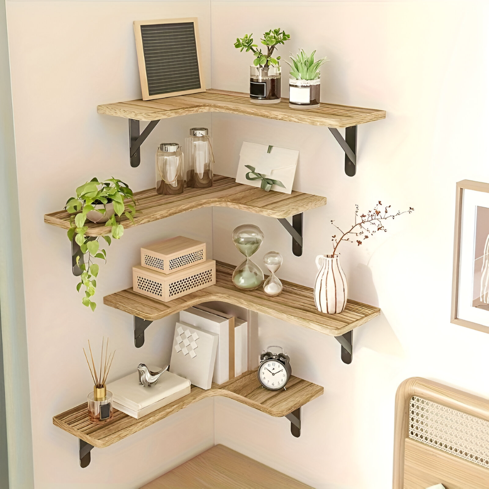 Chic Corner Holzregal - 3/5 Stück Sets Multifunktionale Rustikale Dekoration für Jeden Raum