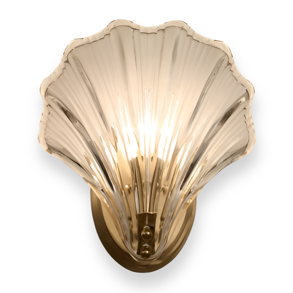ChicShell - Minimalistische Glasschalen-Wandleuchte mit Druckknopfschalter