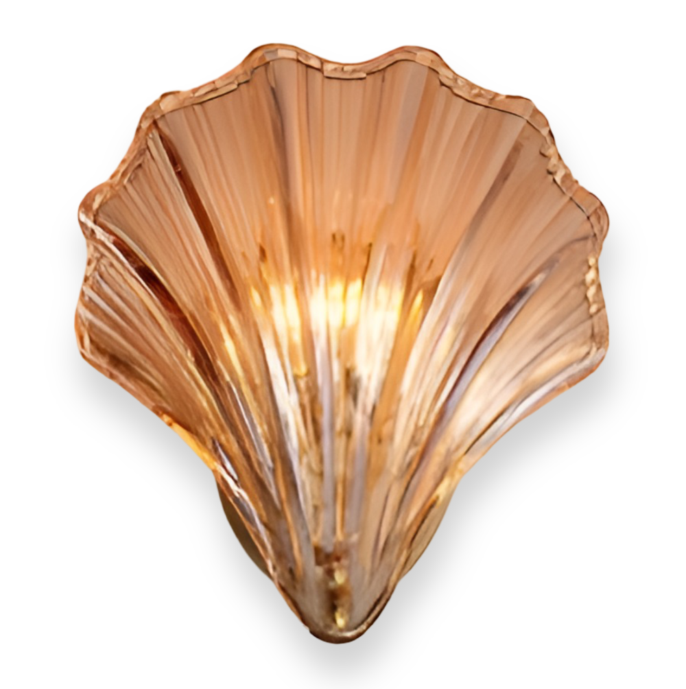 ChicShell - Minimalistische Glasschalen-Wandleuchte mit Druckknopfschalter