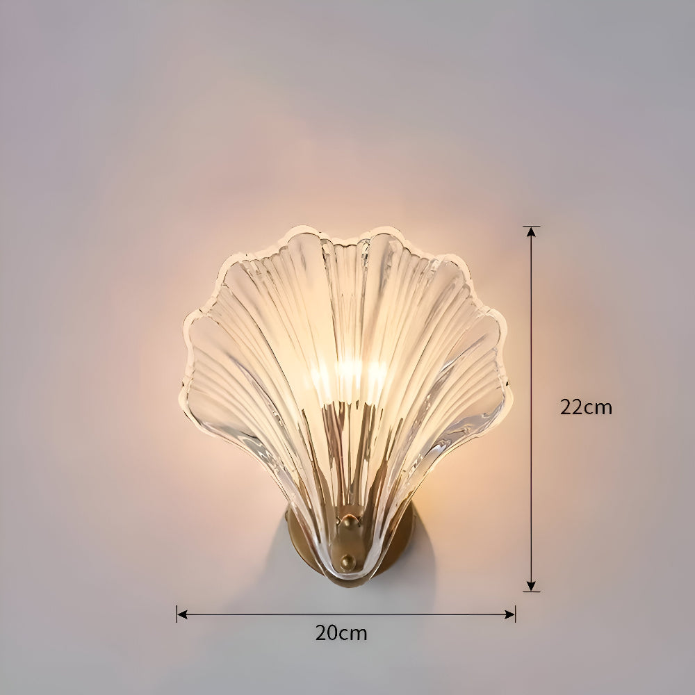 ChicShell - Minimalistische Glasschalen-Wandleuchte mit Druckknopfschalter