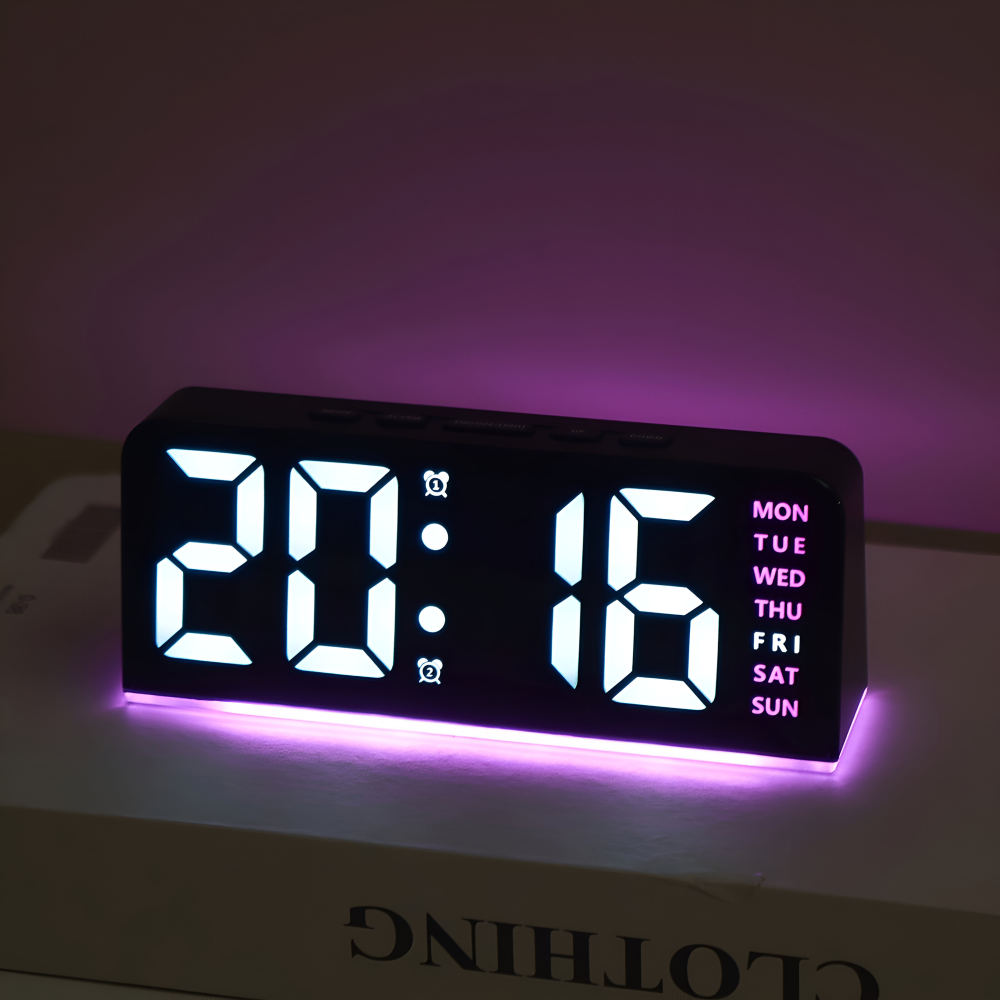 Schicker Silent LED Wecker mit Licht - Minimalistischer Digital Wecker für Zuhause, Büro, Schlafzimmer