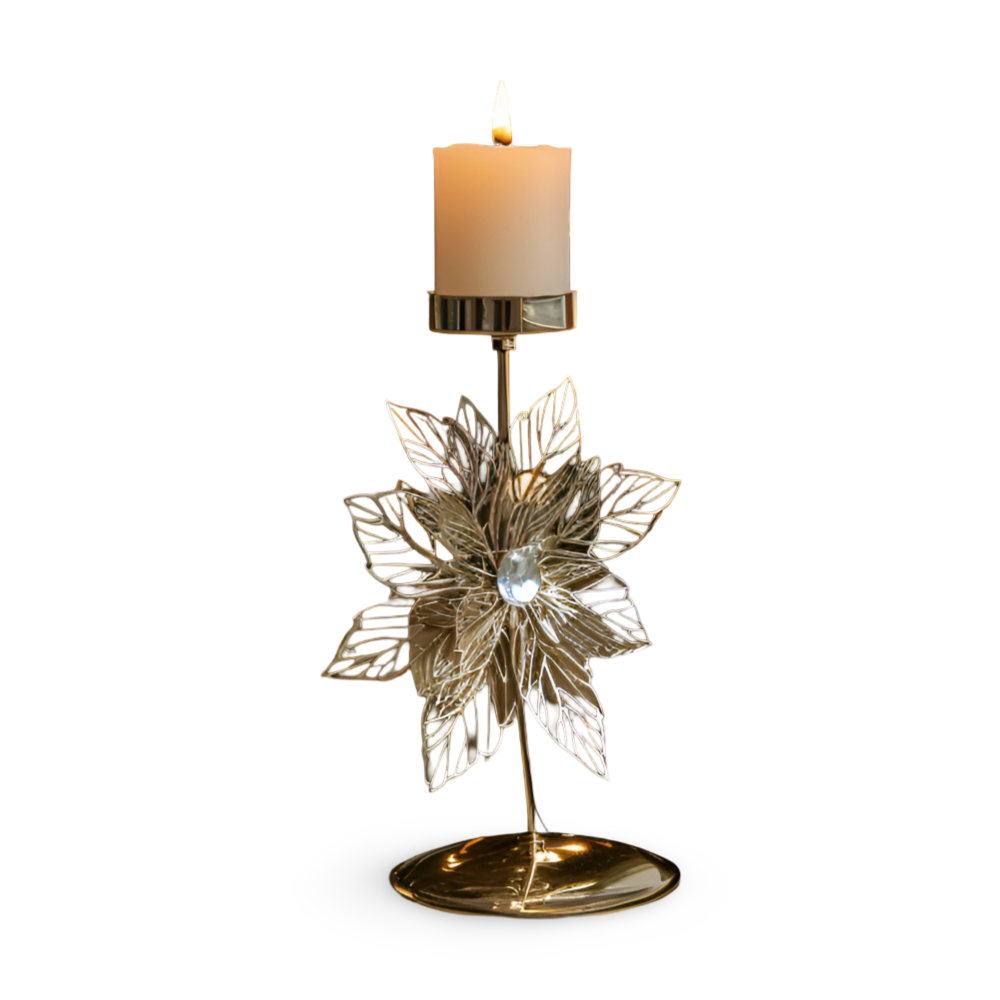 Cierge Stand - Vintage Gold Metallic Weihnachtsmotiv Kerzenhalter
