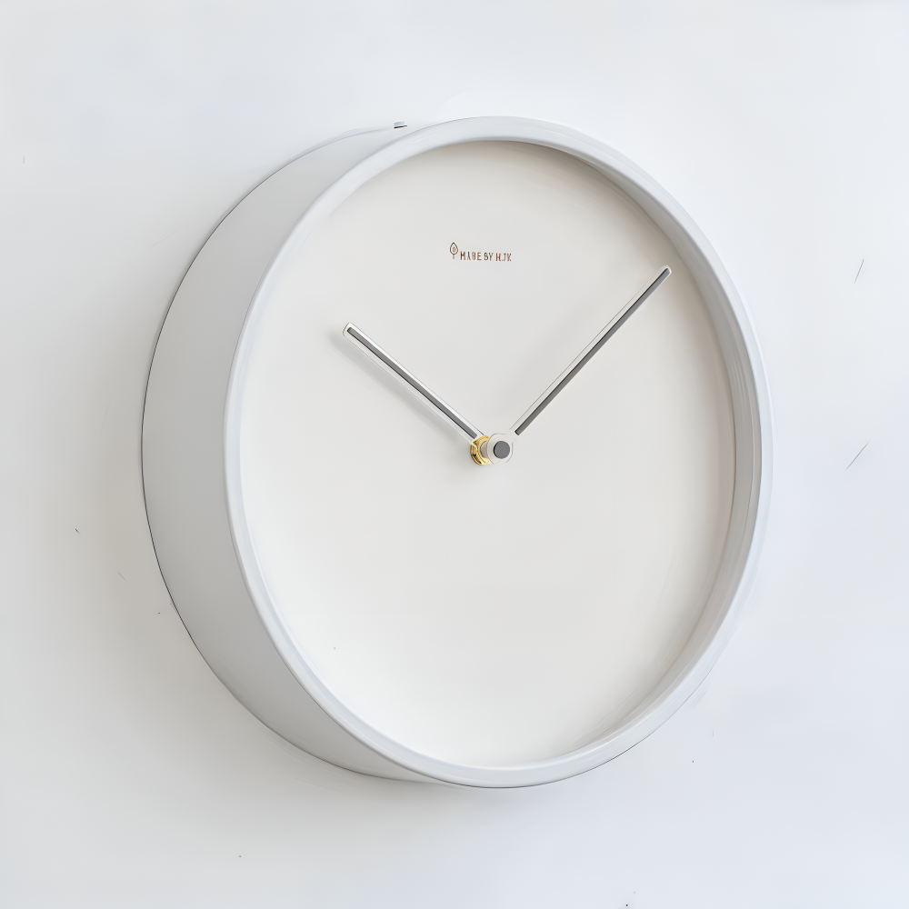 Elegante Wanduhr Weiß Metall 25cm/30cm