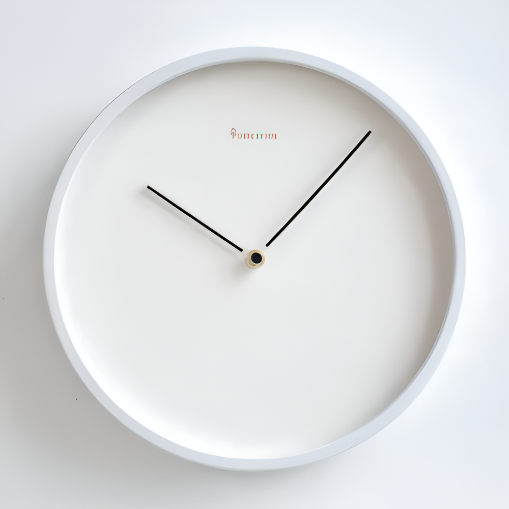 Elegante Wanduhr Weiß Metall 25cm/30cm