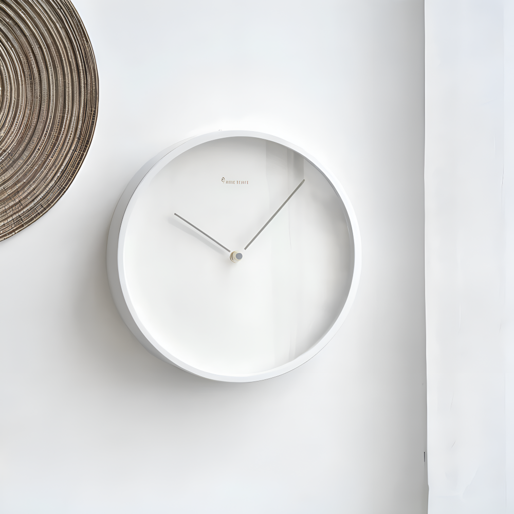 Elegante Wanduhr Weiß Metall 25cm/30cm
