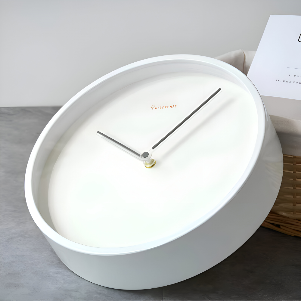 Elegante Wanduhr Weiß Metall 25cm/30cm