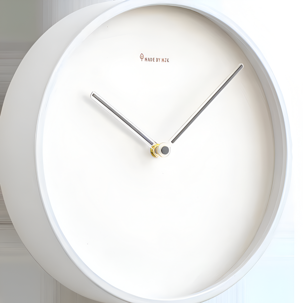 Elegante Wanduhr Weiß Metall 25cm/30cm