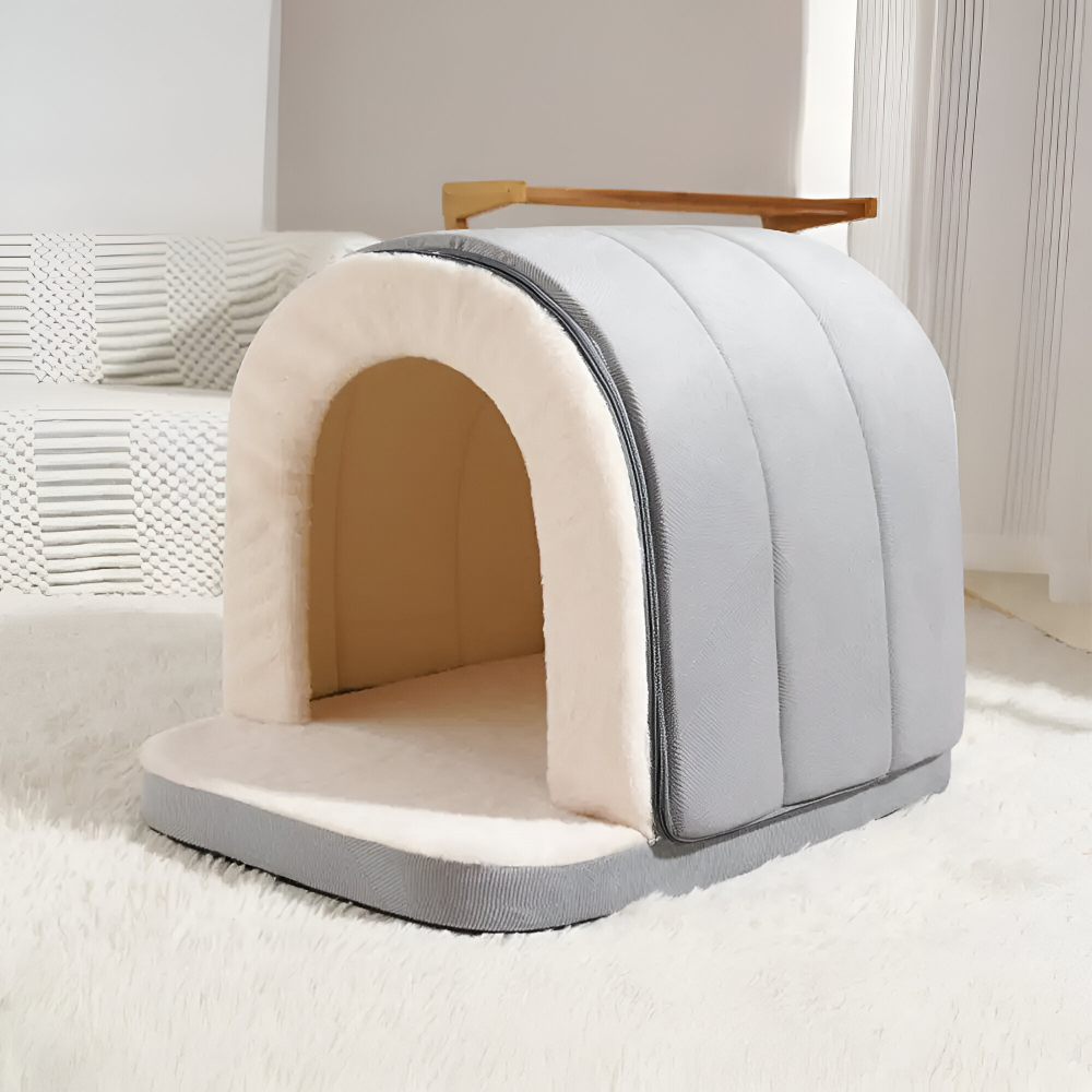 2-in-1 Hundebett & Hundehöhle Plüsch – Orthopädisch, Anti-Stress, Waschbar