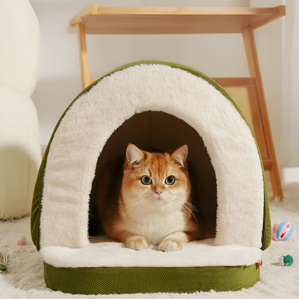 2-in-1 Hundebett & Hundehöhle Plüsch – Orthopädisch, Anti-Stress, Waschbar