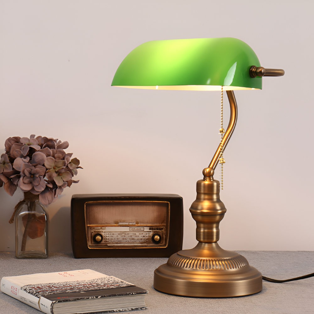 Klassische Grüne Schreibtischlampe - Zeitloser Vintage-Stil Beleuchtung
