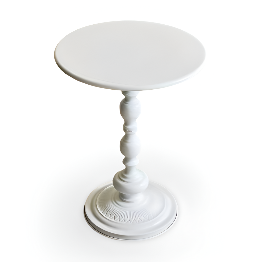 Klassischer Runder Baluster-Stil Beistelltisch - Idealer Kompakter Mini-Tisch für Kleine Räume
