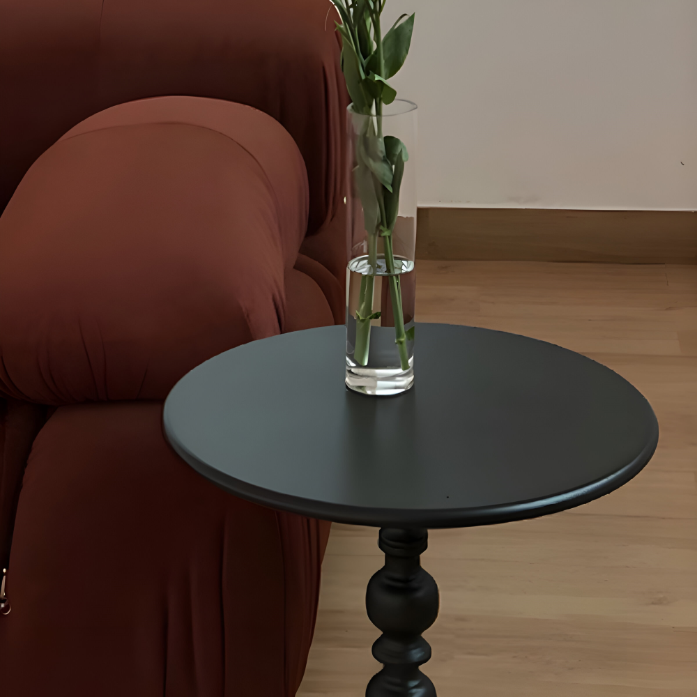 Klassischer Runder Baluster-Stil Beistelltisch - Idealer Kompakter Mini-Tisch für Kleine Räume