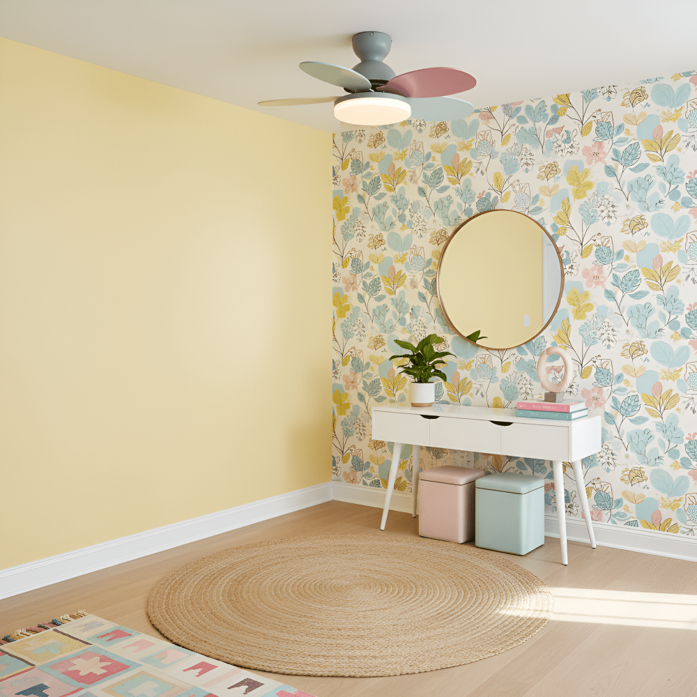 Bunter Blütenblatt Design Deckenventilator mit Integrierter LED Leuchte