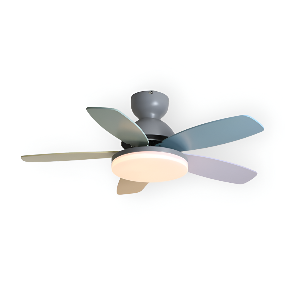 Bunter Blütenblatt Design Deckenventilator mit Integrierter LED Leuchte