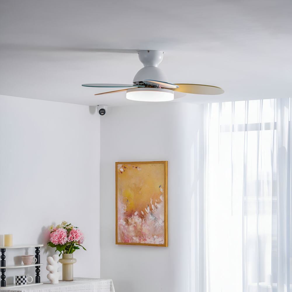 Bunter Blütenblatt Design Deckenventilator mit Integrierter LED Leuchte