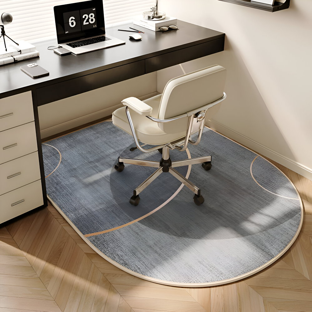 ComfiOval Teppich  - Plüschsamt Anti Rutsch Teppichvorleger für Schlafzimmer und Arbeitszimmer