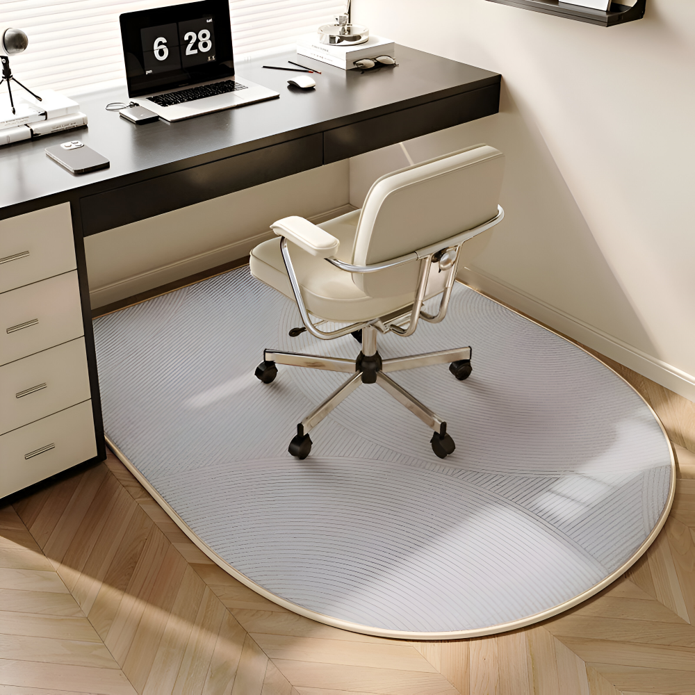 ComfiOval Teppich  - Plüschsamt Anti Rutsch Teppichvorleger für Schlafzimmer und Arbeitszimmer