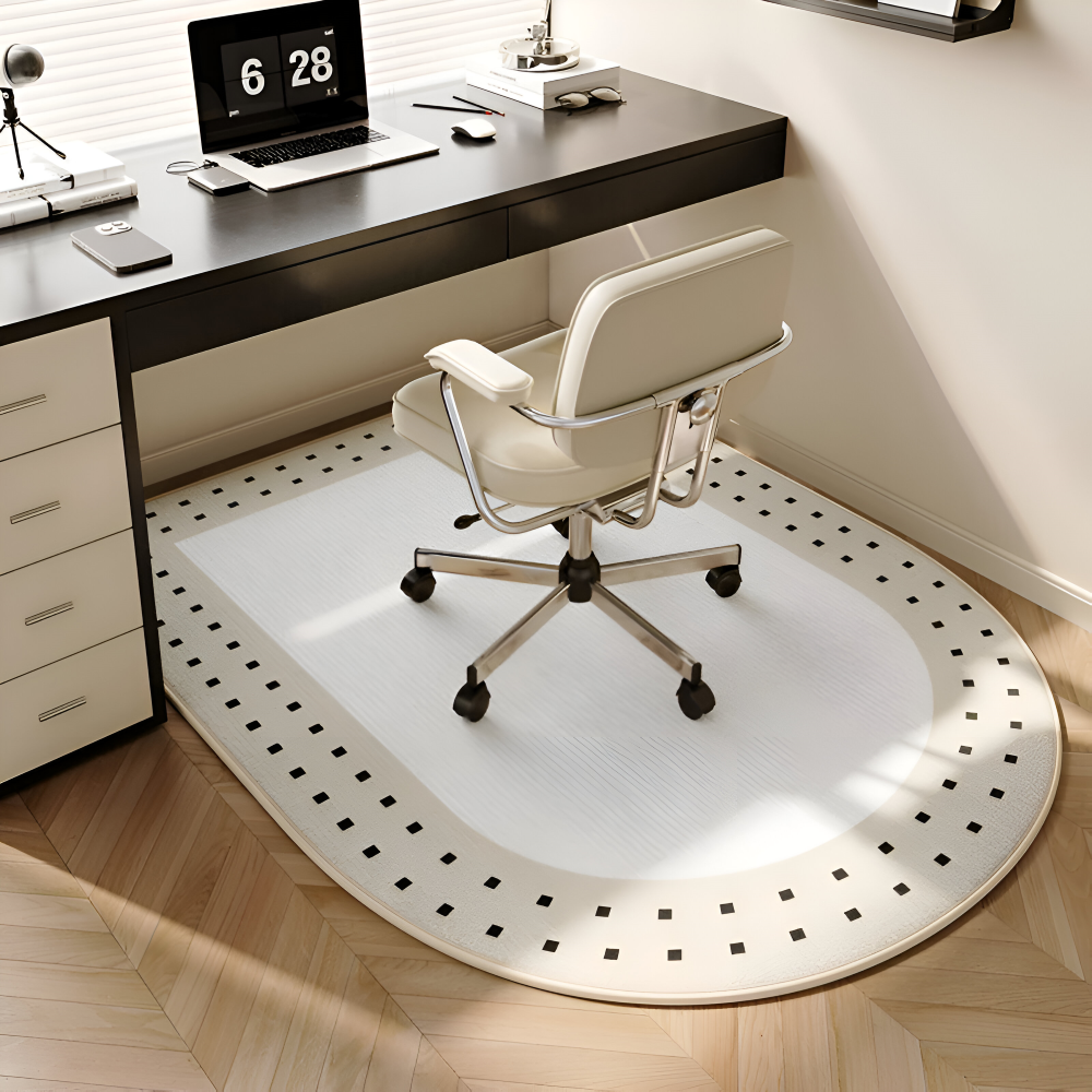 ComfiOval Teppich  - Plüschsamt Anti Rutsch Teppichvorleger für Schlafzimmer und Arbeitszimmer