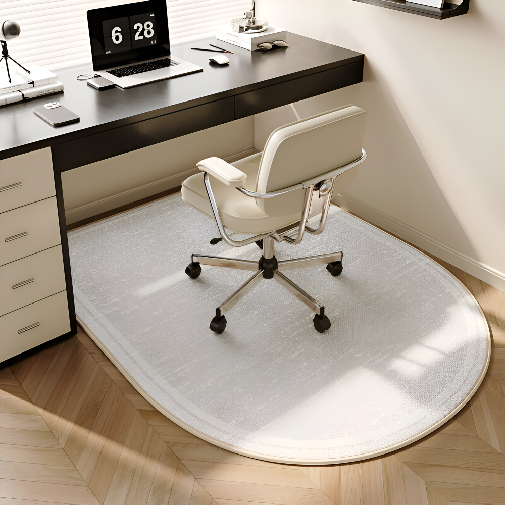 ComfiOval Teppich  - Plüschsamt Anti Rutsch Teppichvorleger für Schlafzimmer und Arbeitszimmer