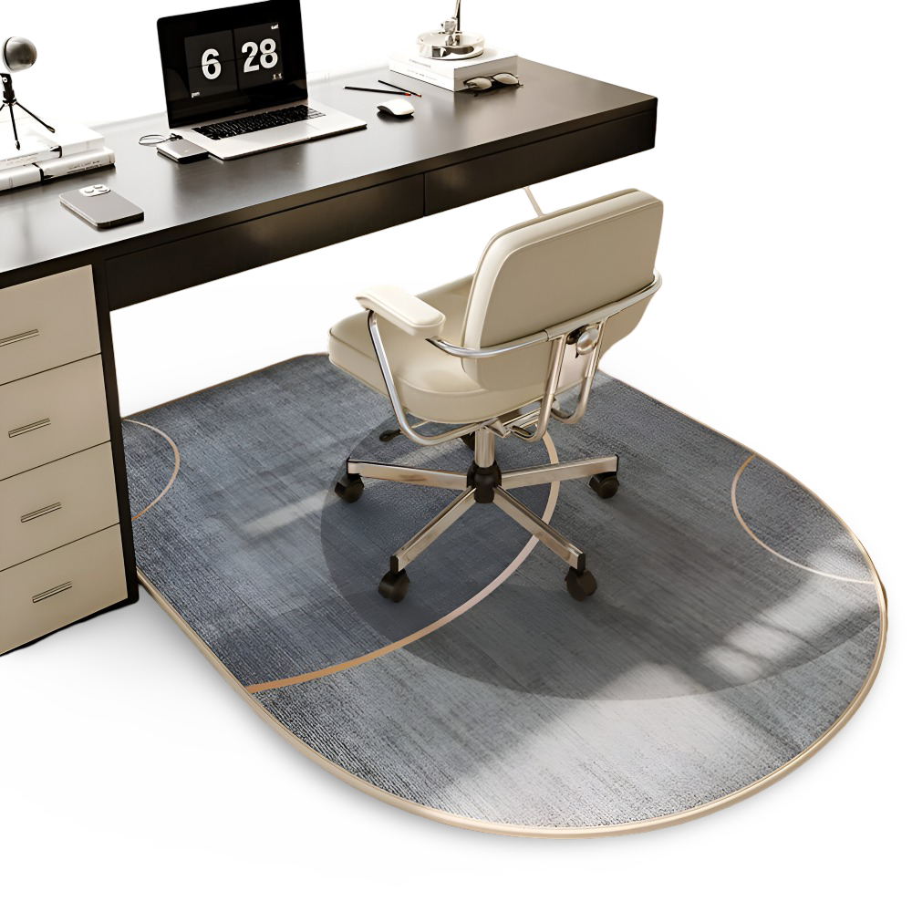 ComfiOval Teppich  - Plüschsamt Anti Rutsch Teppichvorleger für Schlafzimmer und Arbeitszimmer