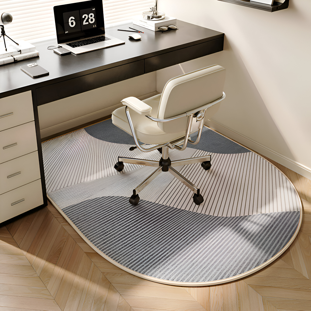 ComfiOval Teppich  - Plüschsamt Anti Rutsch Teppichvorleger für Schlafzimmer und Arbeitszimmer