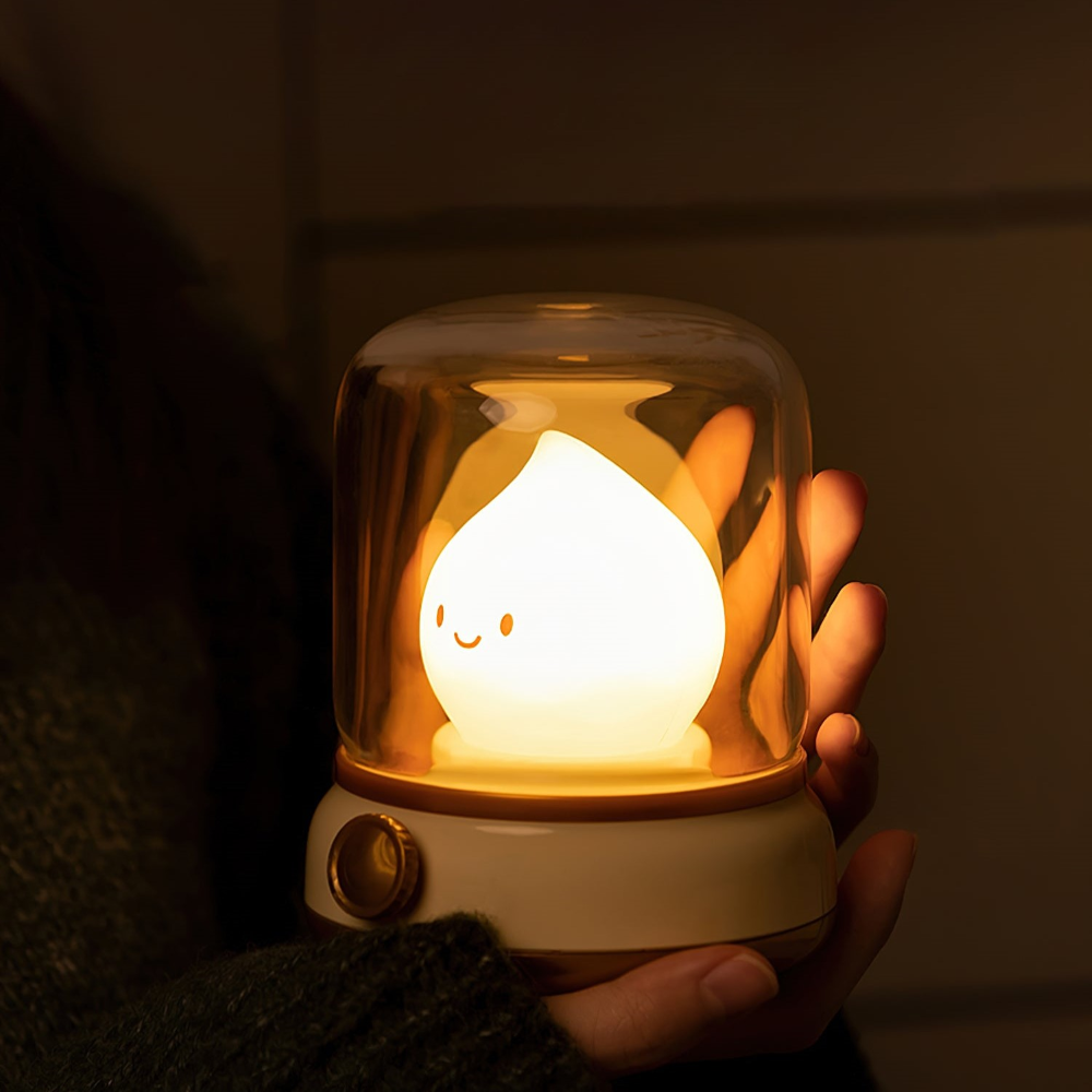 Kompaktes Flameffekt LED Nachtlicht – Nachtlicht für Kinder