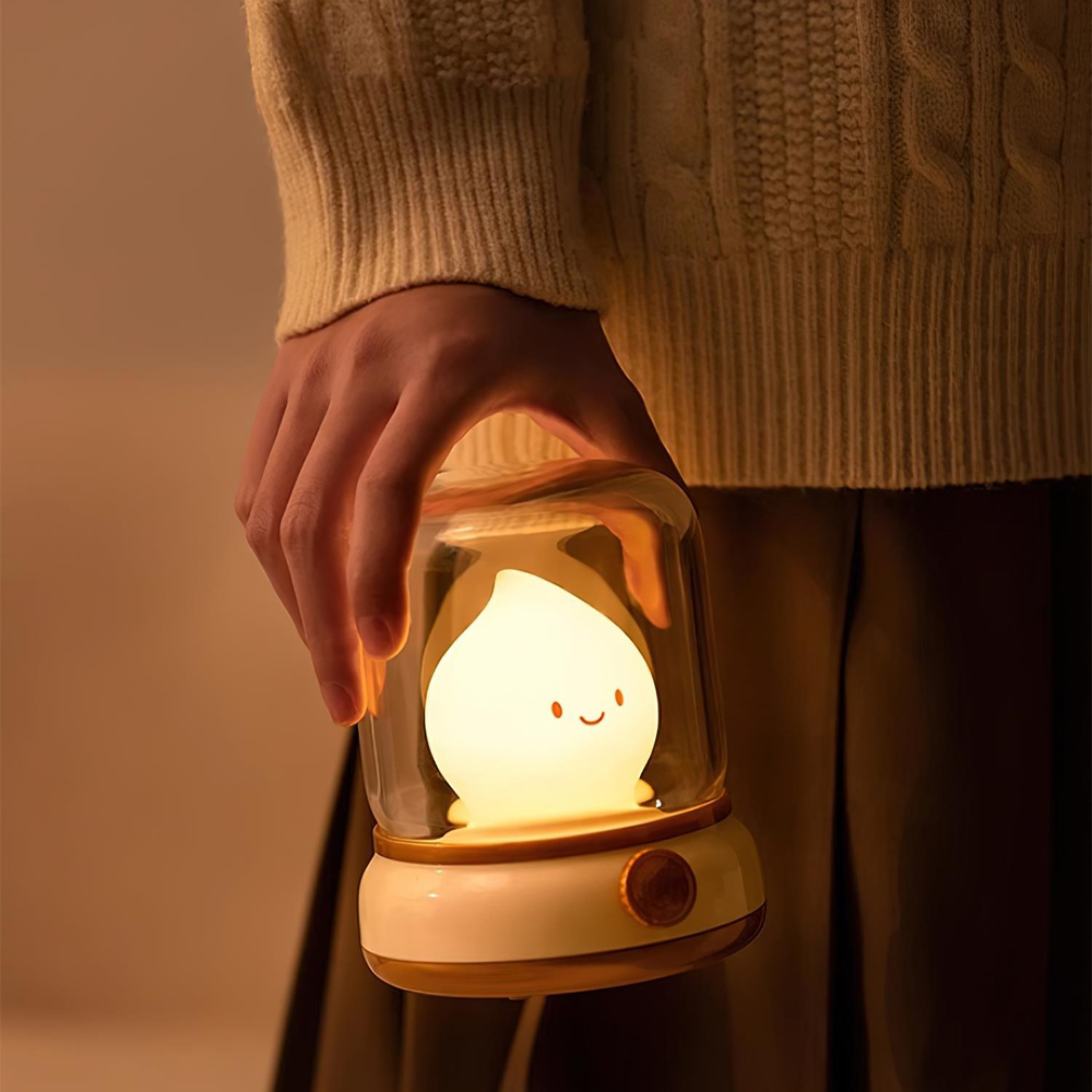 Kompaktes Flameffekt LED Nachtlicht – Nachtlicht für Kinder