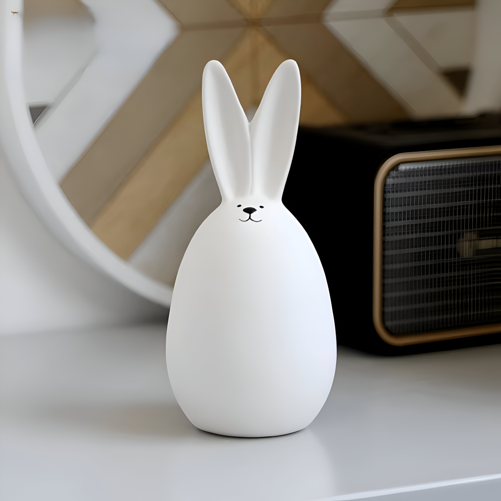 ConeyBliss Osterdeko - Minimalistische Weiße Keramik Osterhasen Figuren