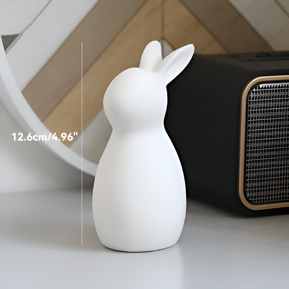 ConeyBliss Osterdeko - Minimalistische Weiße Keramik Osterhasen Figuren