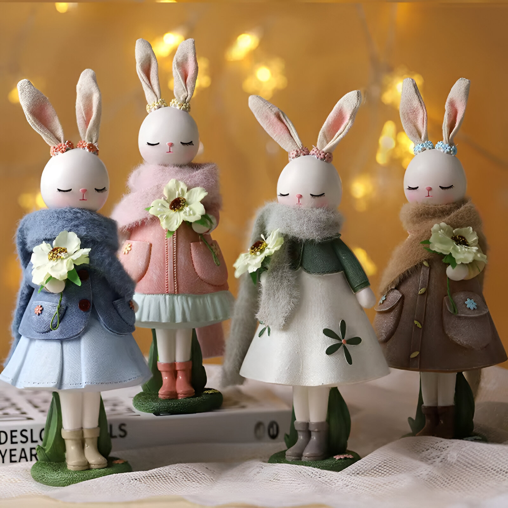 ConeyChic Osterdeko - Elegante Hasenfigur aus Harz - Easter Ornaments