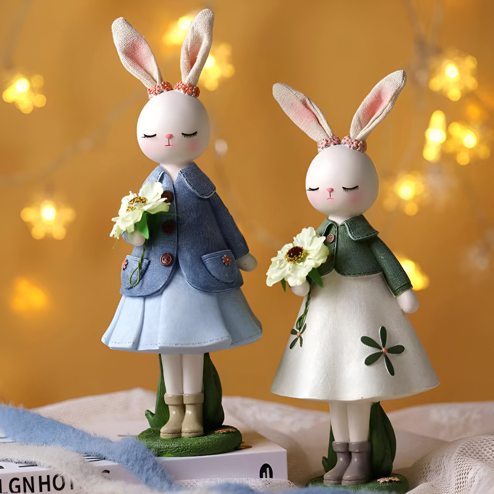 ConeyChic Osterdeko - Elegante Hasenfigur aus Harz - Easter Ornaments