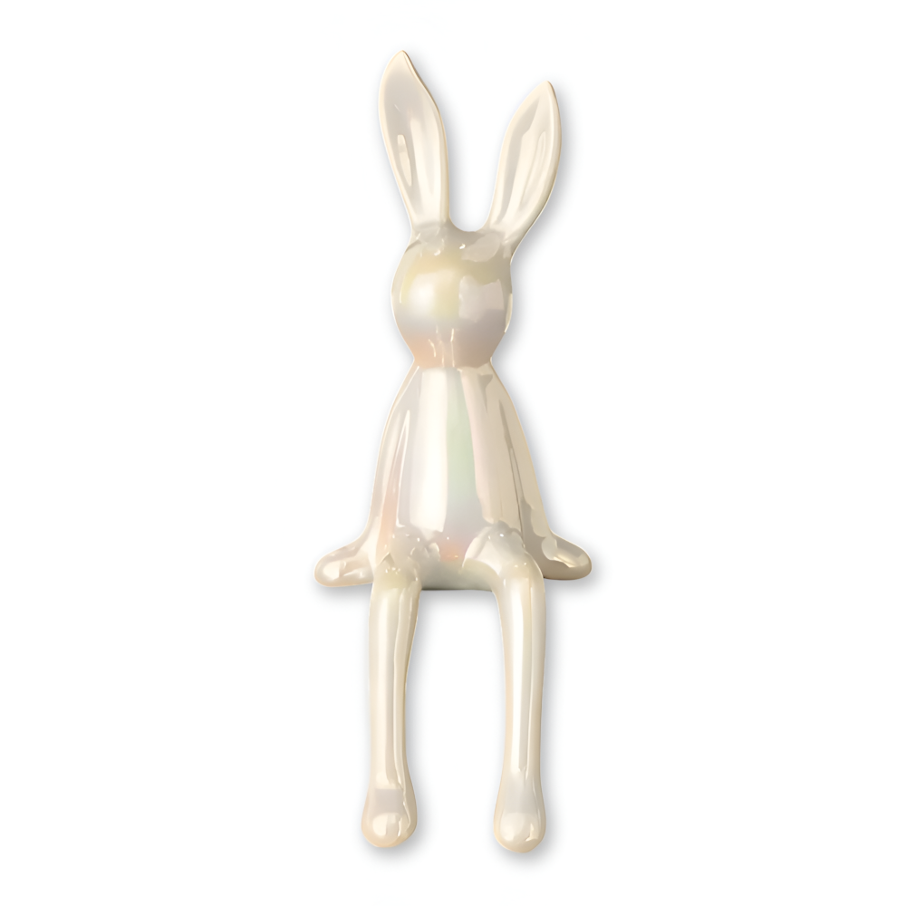 ConyGleam Osterdeko - Luxus Keramik Langohr Sitzende Osterhasen Statue