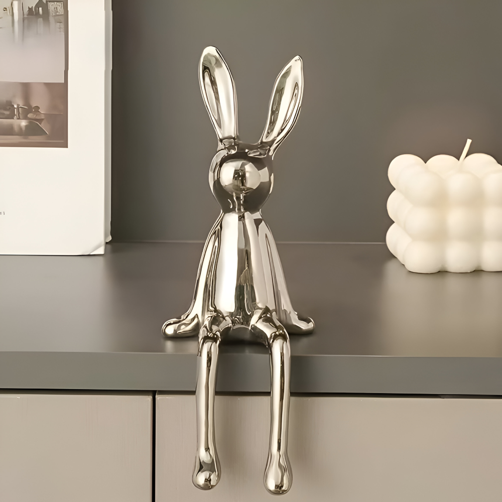 ConyGleam Osterdeko - Luxus Keramik Langohr Sitzende Osterhasen Statue