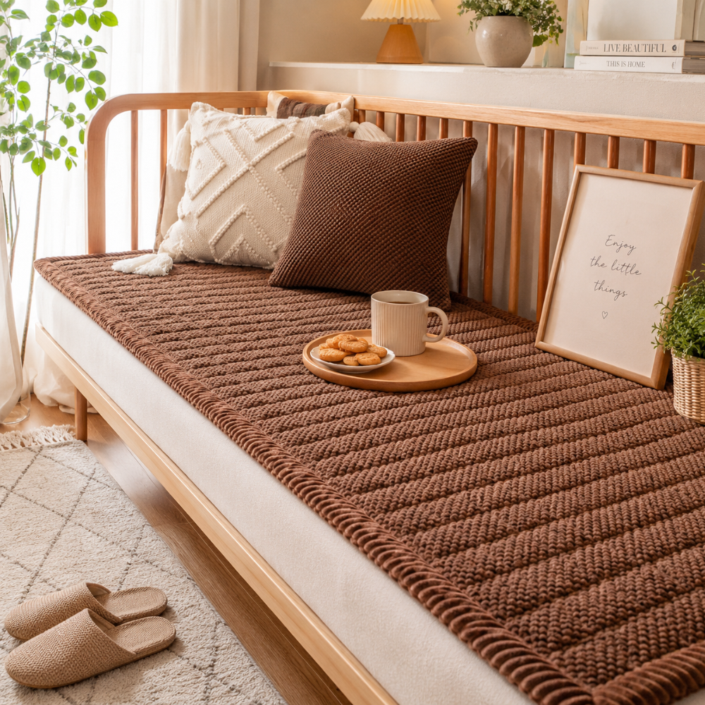 Cord Sofa Sitzauflage Rutschfest – Dickes Sitzkissen für Holzbank, Sofa & Wohnzimmer