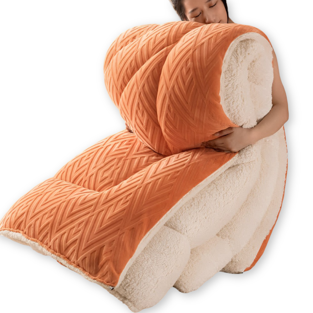 Gemütliche Dicke Sherpa Fleece Bettdecke mit Gestepptem Innenfutter für Ultimativen Komfort