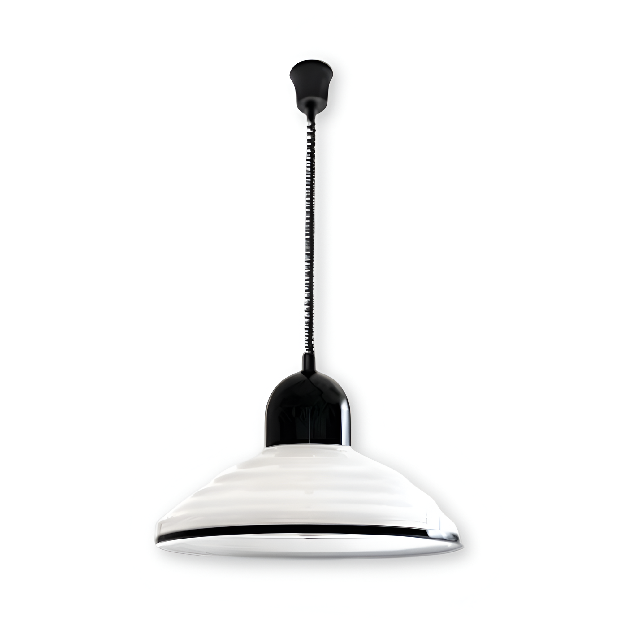 CremeHue Pendelleuchte - Moderne Metall-Hängelampe mit Schwarzem Federkabel