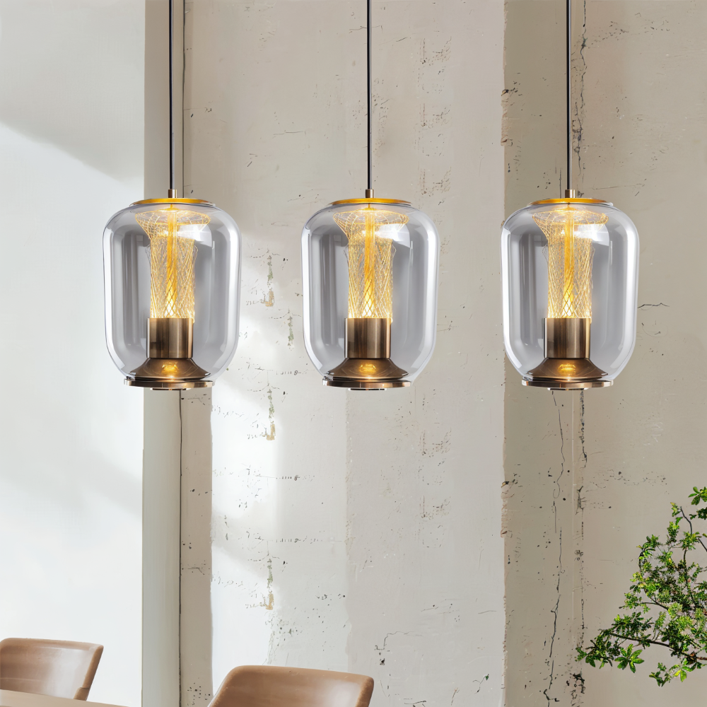Crista Pendelleuchte  -  Rauchgraues Glas Hängelampe - LED Hängelampen