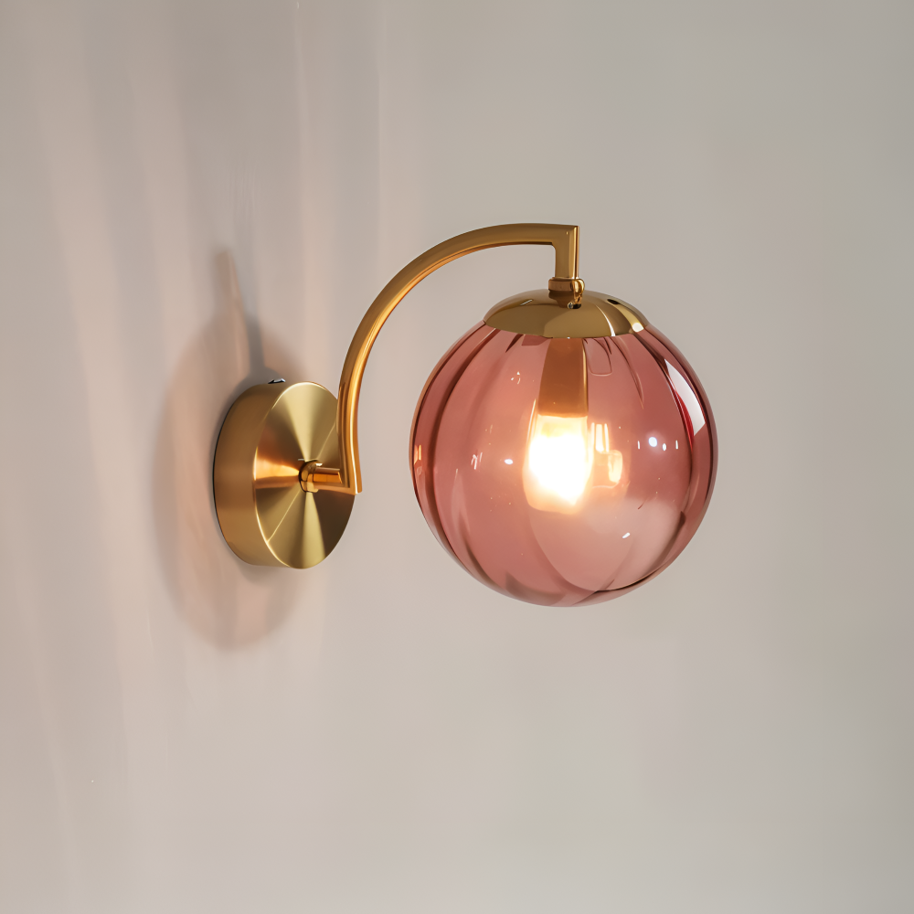 CrystalGlow Wandleuchte - Globe Leuchten Indoor - Retro Glas LED Schlafzimmer Wandleuchte
