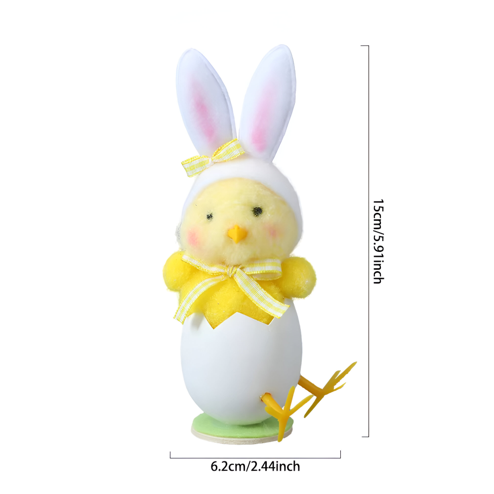 CutieChick Osterdeko - Plüsch Osterküken mit Hasenohren - Bunte Bruteier Deko