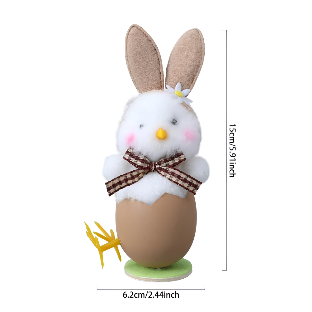 CutieChick Osterdeko - Plüsch Osterküken mit Hasenohren - Bunte Bruteier Deko