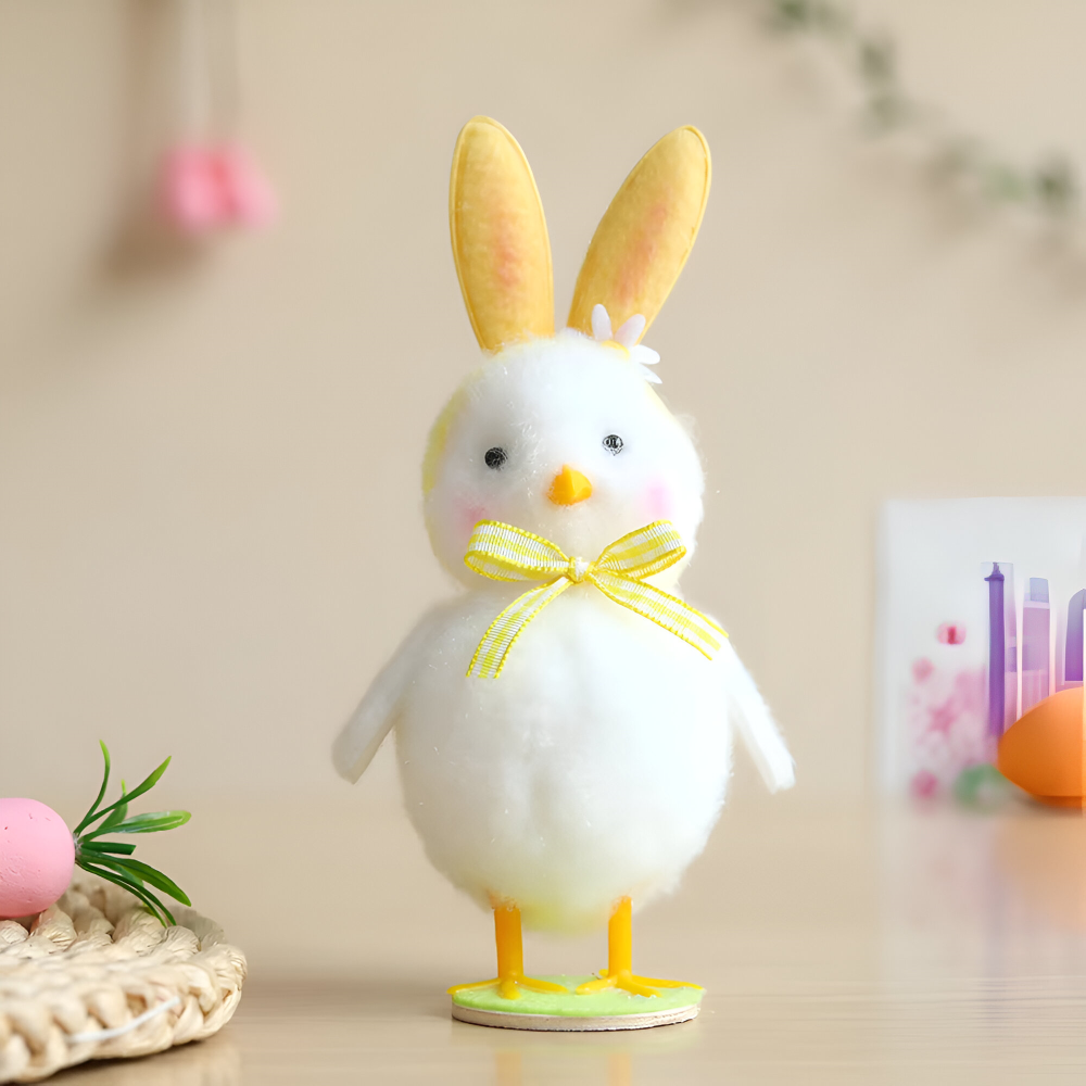CutieChick Osterdeko - Plüsch Osterküken mit Hasenohren - Bunte Bruteier Deko